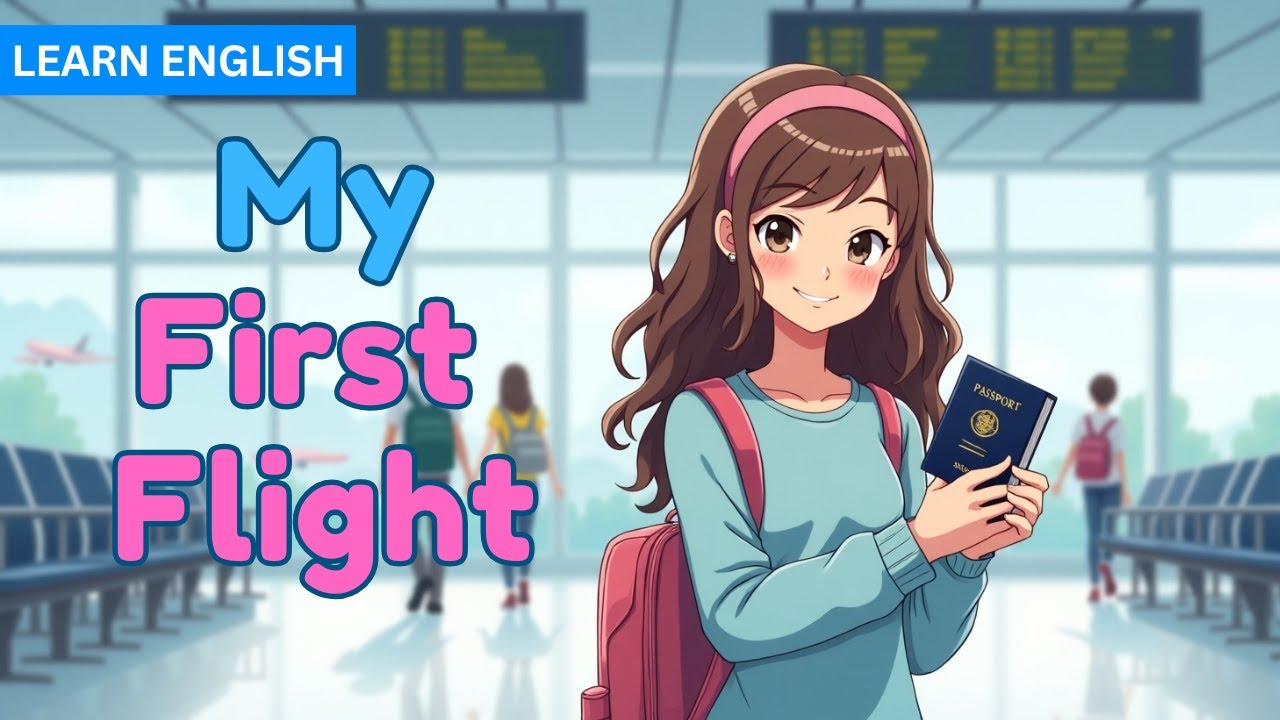 My First Flight At The Airport | Learn English through story | Improve your English