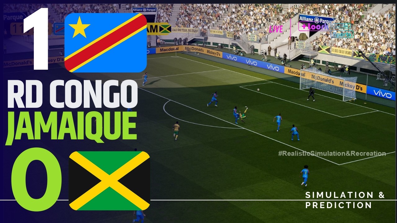 RD CONGO 1 - 0 JAMAIQUE R&Eacute;SUM&Eacute; - Simulation de jeu vid&eacute;o