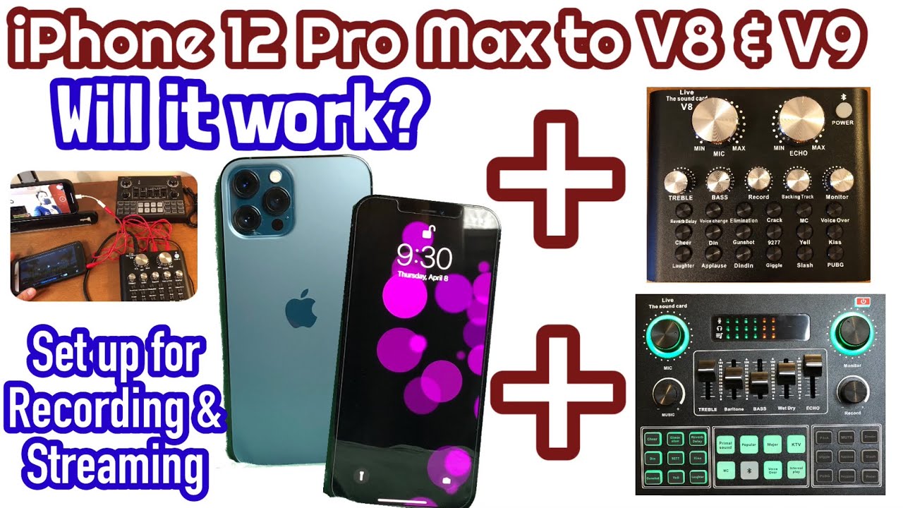 Тестирование звуковых карт V8 и V9 для iPhone 12 Pro Max. Настройка записи и трансляции.