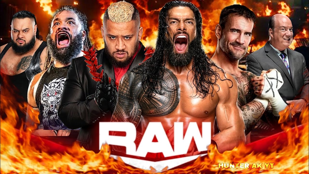 Roman Reigns, CM Punk & Paul Heyman vs Solo Sikoa, Jacob Fatu & Bronson Reed WWE Raw Tag Team Match