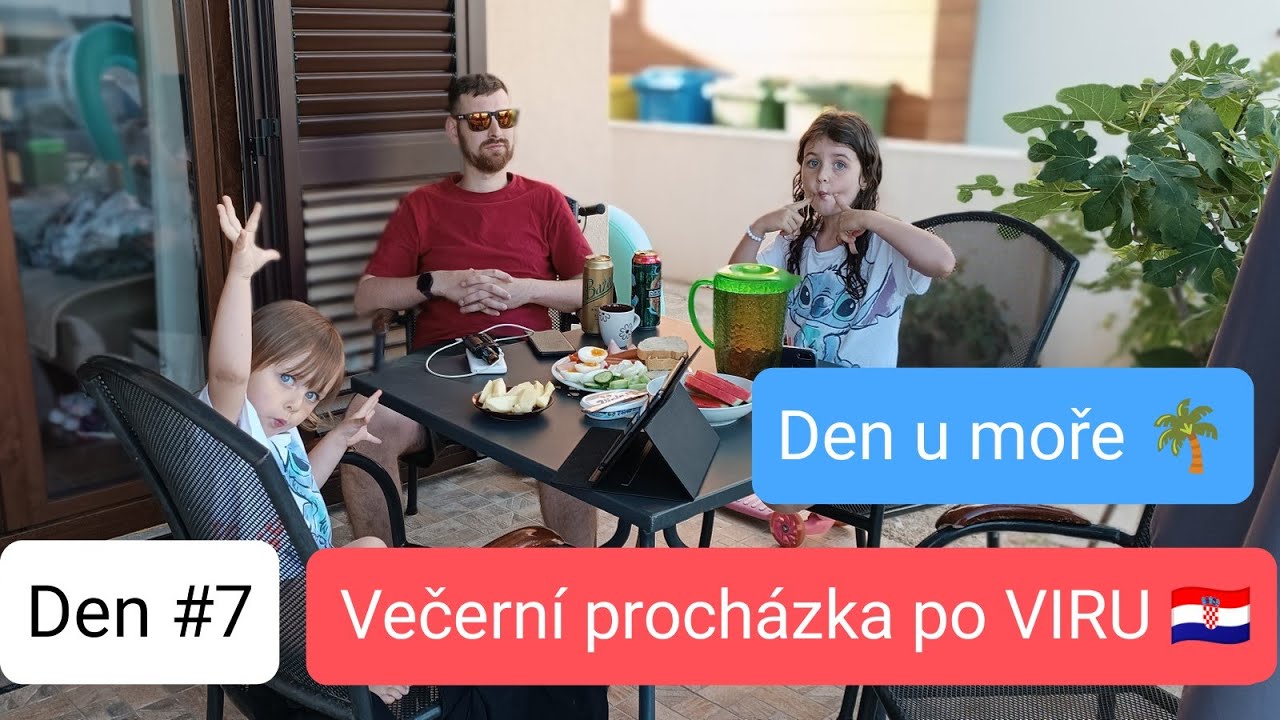 Chorvatsko 2023 🇭🇷 Den #7 Den u moře a procházka po ostrově Vir