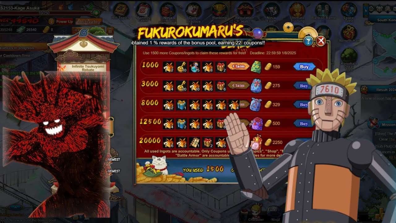 Naruto Online Spending 25K Fuku Deals | Upgrade Mecha Naruto 4 Stars (F2P) #NarutoOnline #Naruto