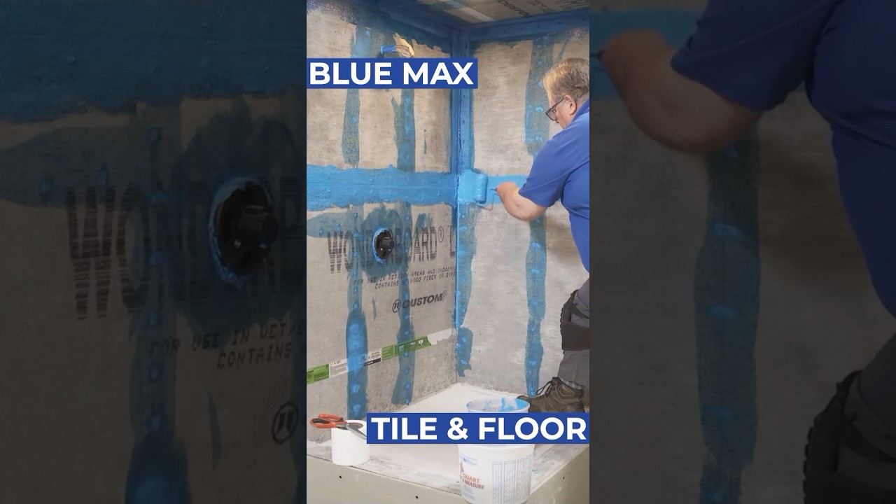 Waterproofing this shower - Blue Max Tile & Floor for the win🚿#waterproofing #bluemax