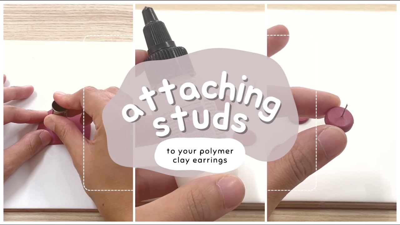 Best Way To Attach Stud Posts To Polymer Clay Earrings | Embedding Method