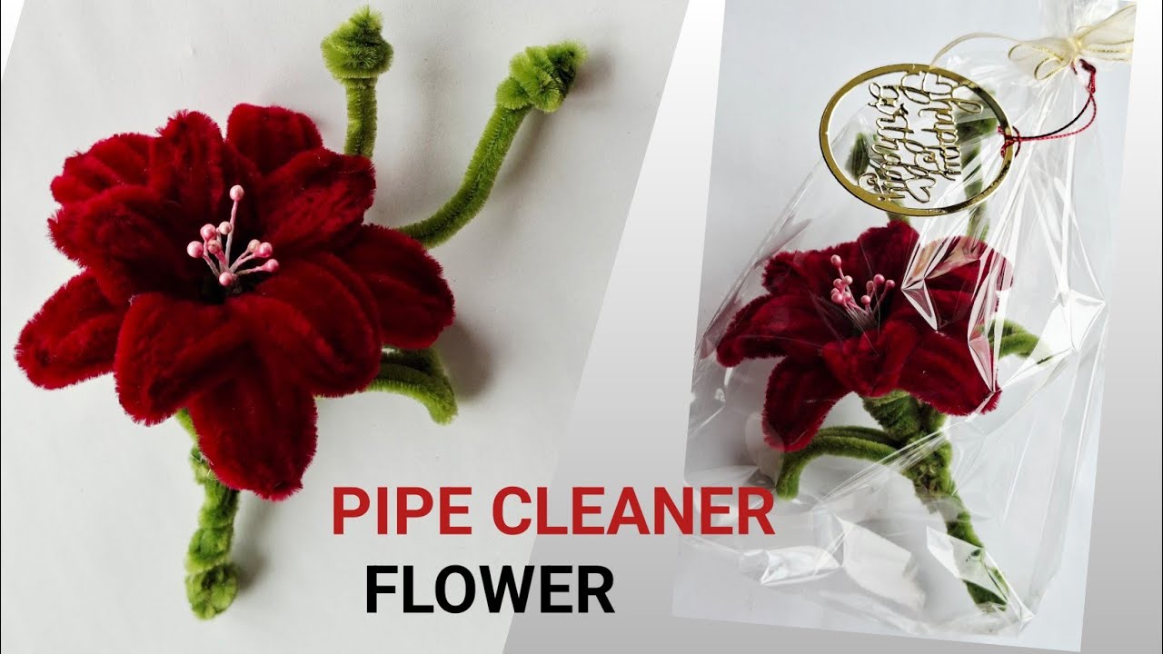 Pipe Cleaner flower making || Flower making for gift || Handmade Gift idea