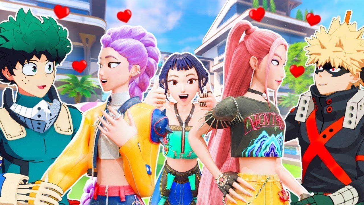 Deku & Bakugo Go On A DOUBLE DATE With HUNTRIX! (Fortnite)