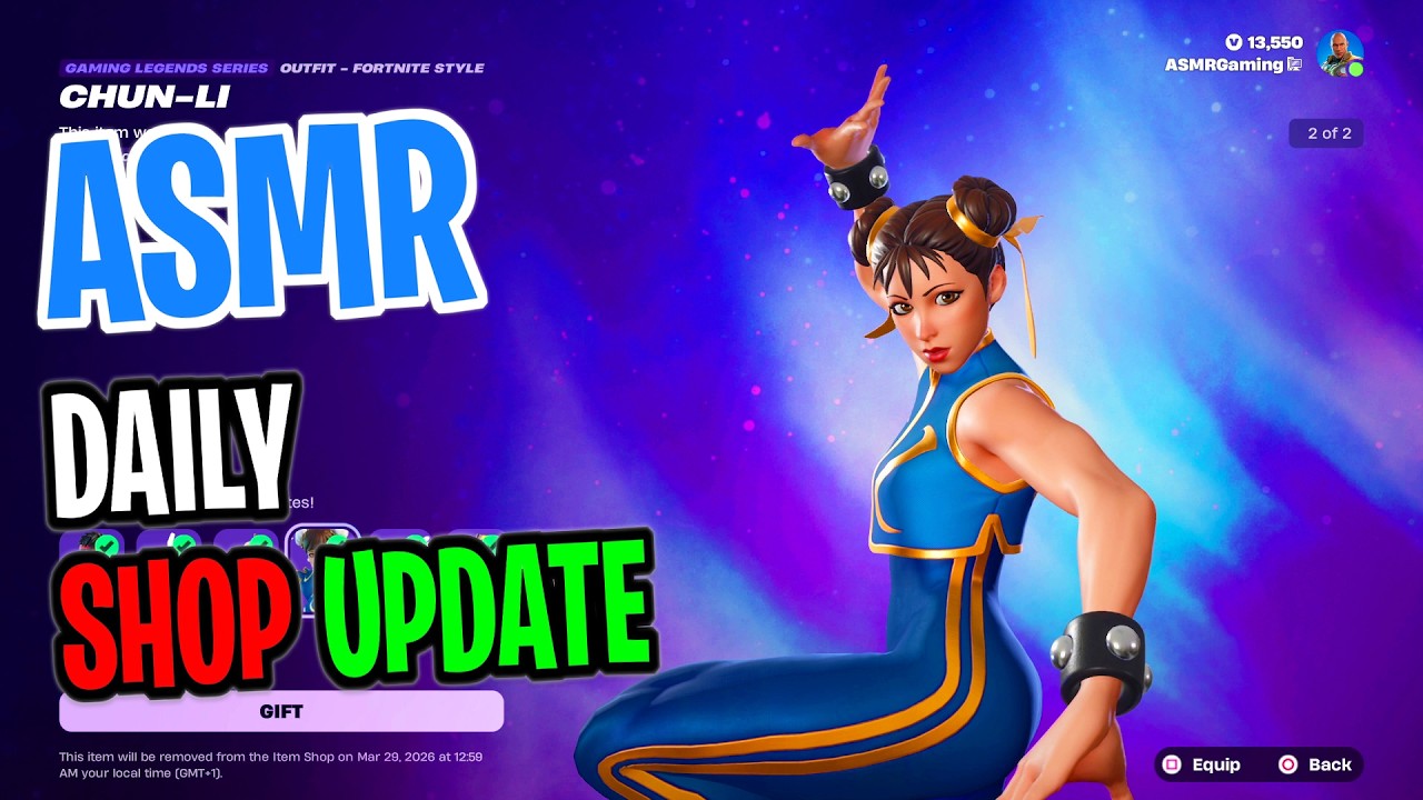 ASMR Fortnite Shop Street Fighter Skins are Back! Daily Update Today 🎮🎧 Relaxing Whispering 😴💤