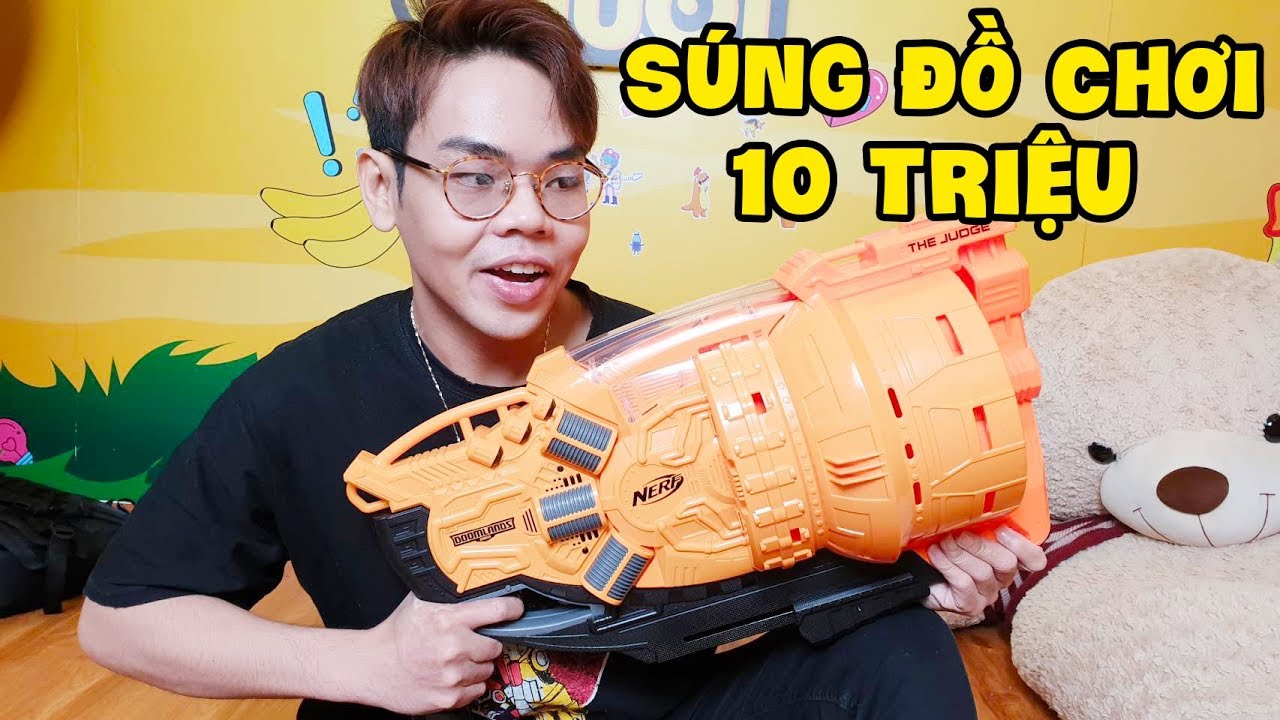 DÙNG 10 TRIỆU MUA SÚNG NERF GUN CHƠI THỬ (Oops Banana)