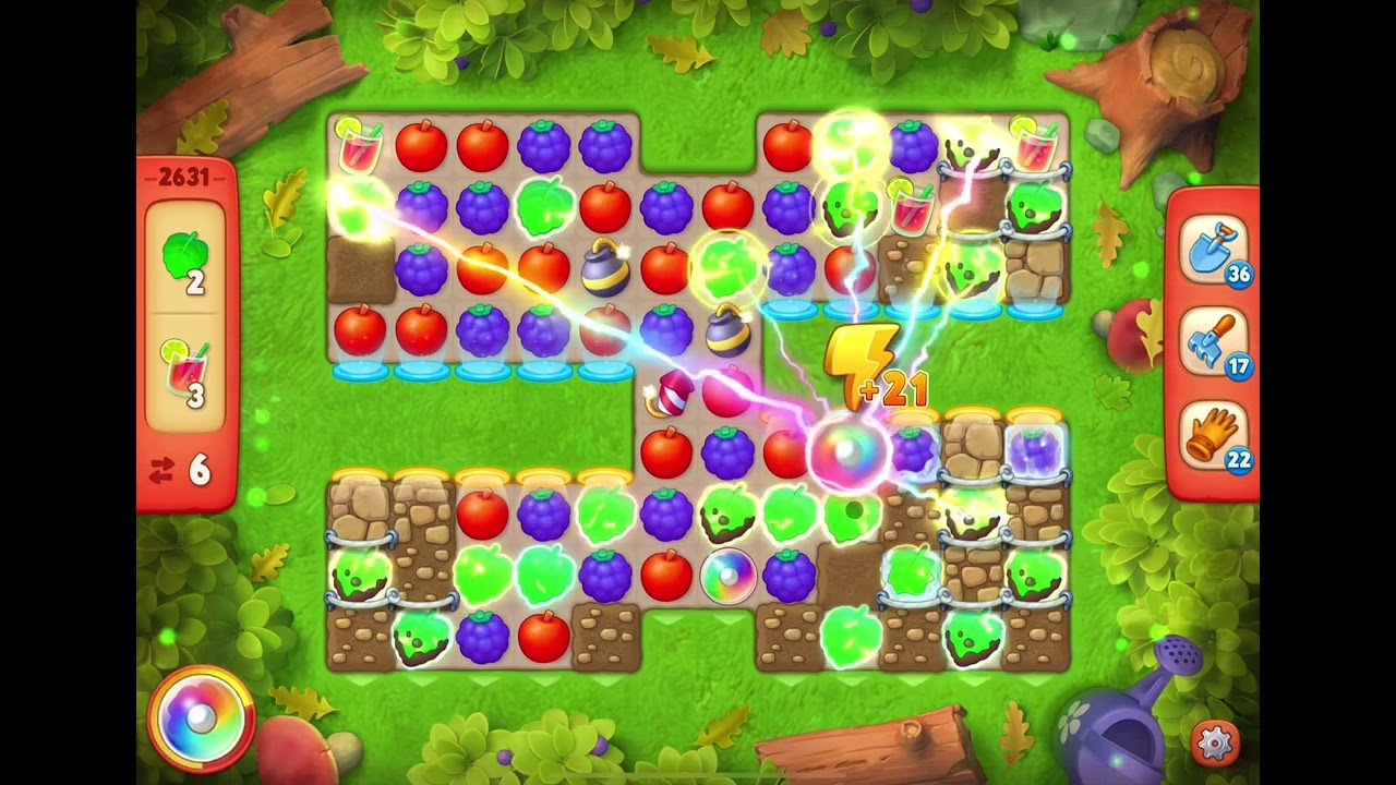 GardenScapes Level 2631 no boosters (14 moves)