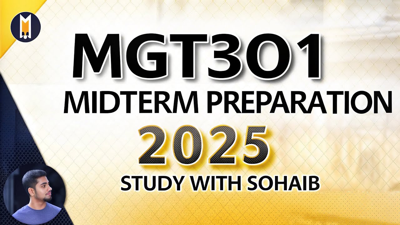 Mgt301 Midterm Preparation 2025 | Mgt301 Midterm Current Paper @StudyWithSohaib1 