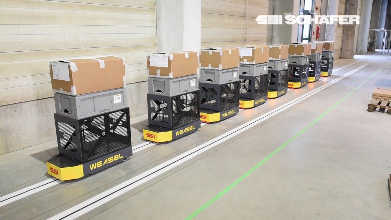 Fahrerloses Transportsystem (FTS) Weasel®, Flottenlösung, Fashion Logistik