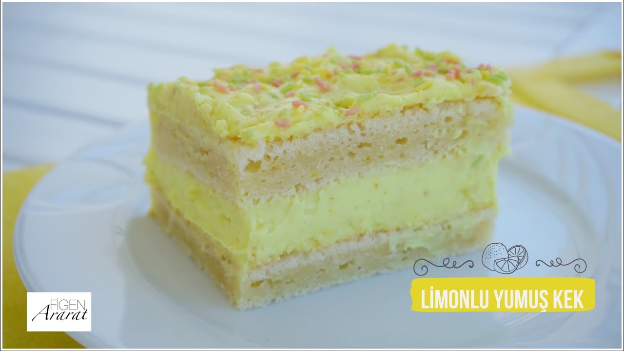 1 kekten 12 kişilik pasta çıktı 🍋 limon dolgulu yumuş kek /  kek tarifi / Figen Ararat