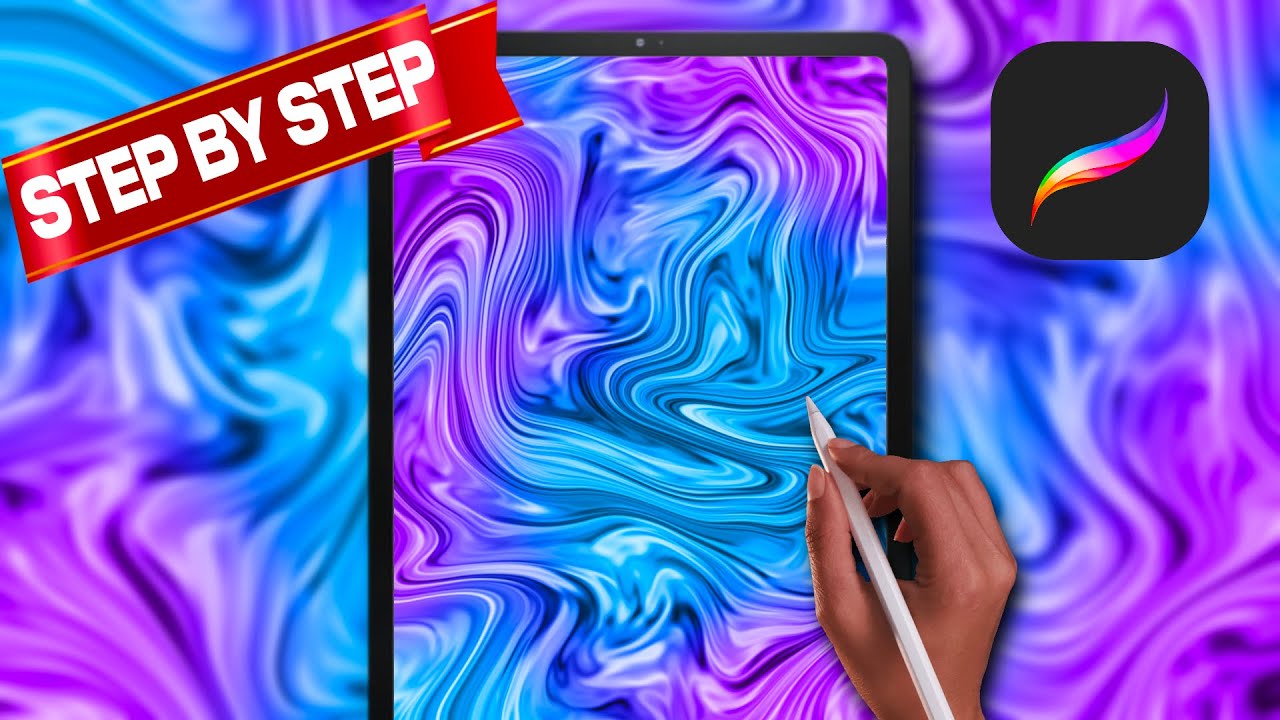 PROCREATE Easy Drawing for Beginners - liquid satin wallpaper Step by Step Procreate Tutorial