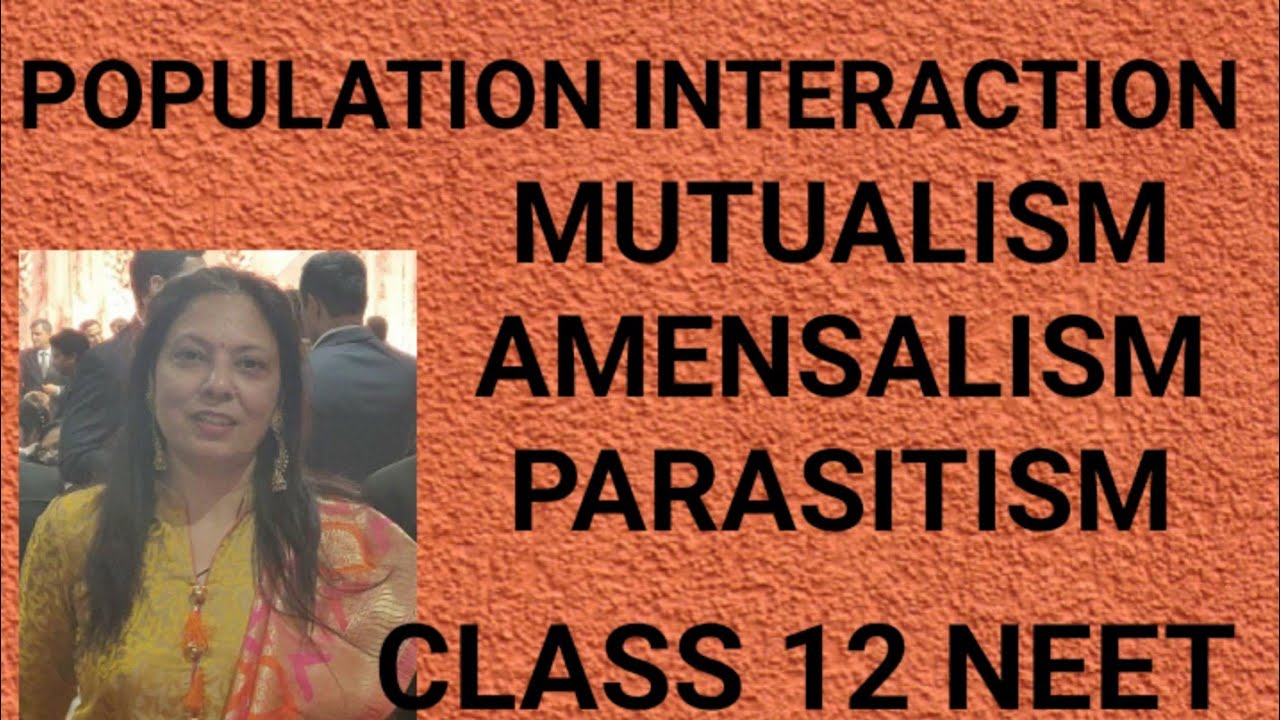 population interaction, PARASITISM MUTUALISM AMENSALISM class12 NEET