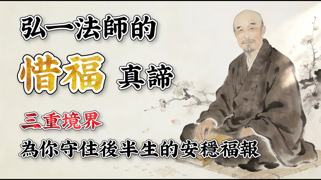 弘一法師的「惜福」真諦，三重境界為你守住後半生的安穩福報！#福報 #佛教故事 #佛法 #修行 #開悟