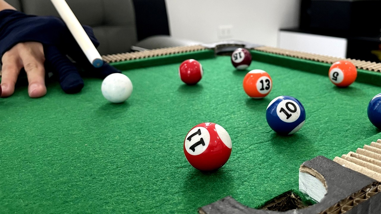I Built a Real Billiard Table Using Only Cardboard!