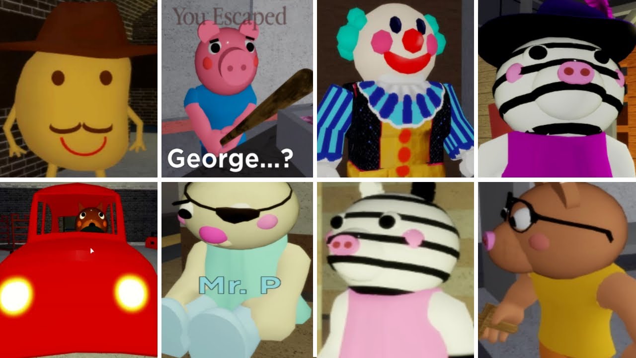 ROBLOX PIGGY CHAPTER 1- 10 MALL - ALL ENDINGS