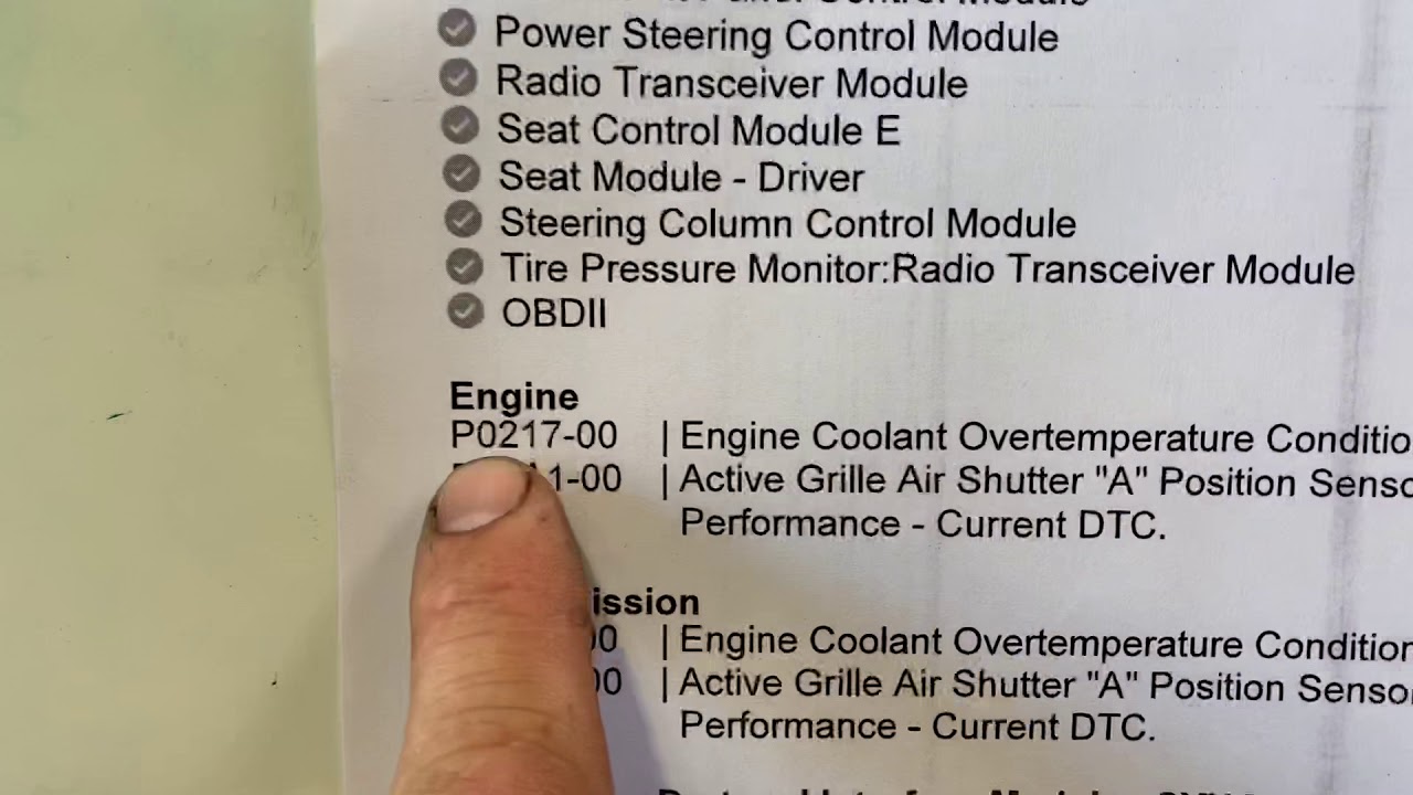 Dtc P0217, P05A1 on a 2016 Explorer 3.5L