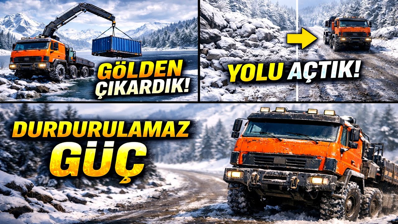 SnowRunner: Vinçle Konteyner Avı ve Heyelan Temizliği (Azov 64131 İş Başında) #snowrunner
