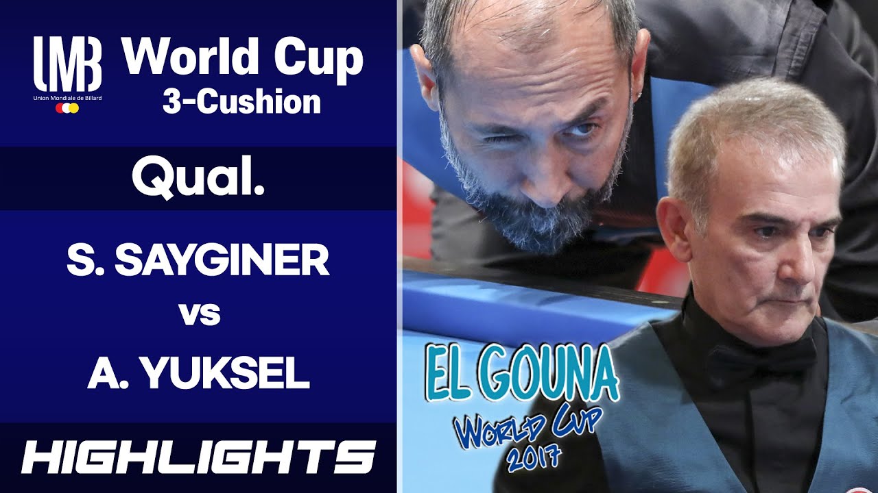 [Hurghada World Cup 3-Cushion 2017] Q Round - Semih SAYGINER (TUR) vs Adnan YÜKSEL (TUR). H/L