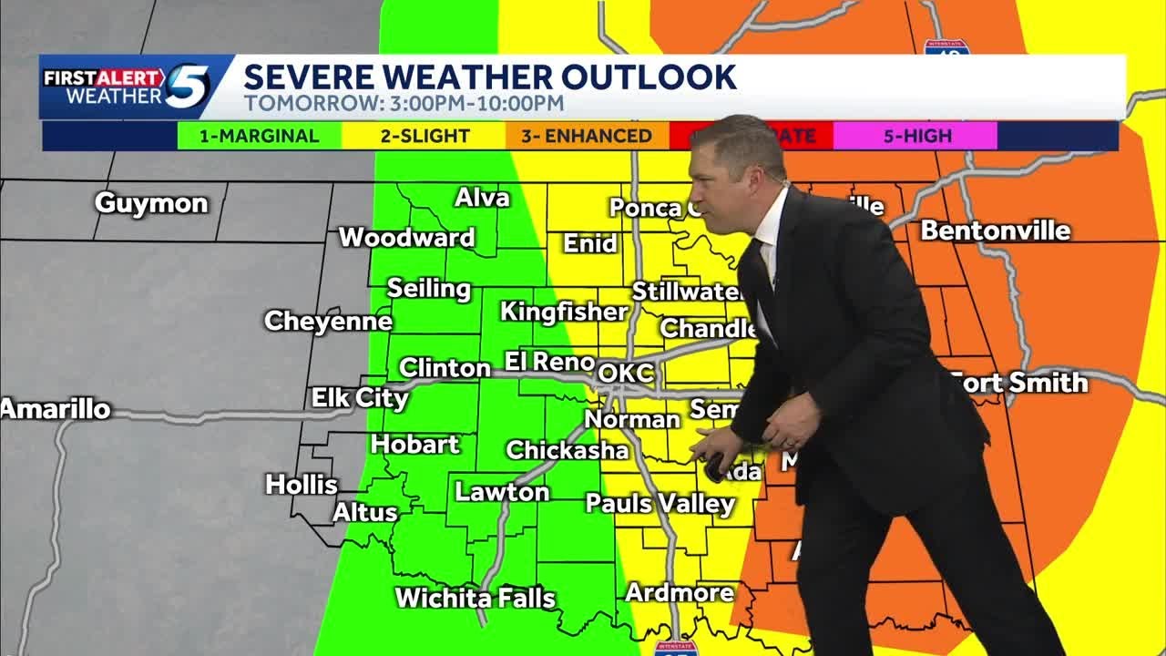 Storm risk continues through Friday after severe storms hit Oklahoma on Thursday