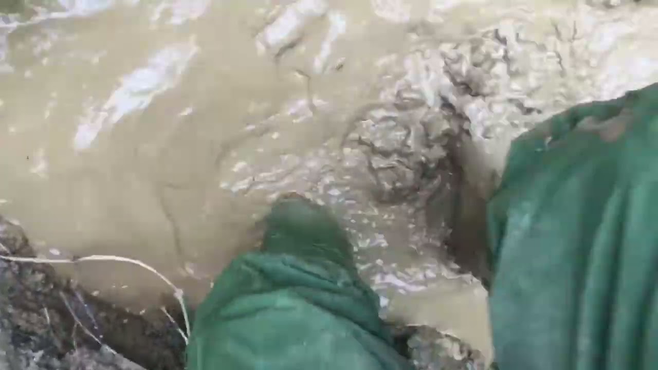Mud fun in old waders 