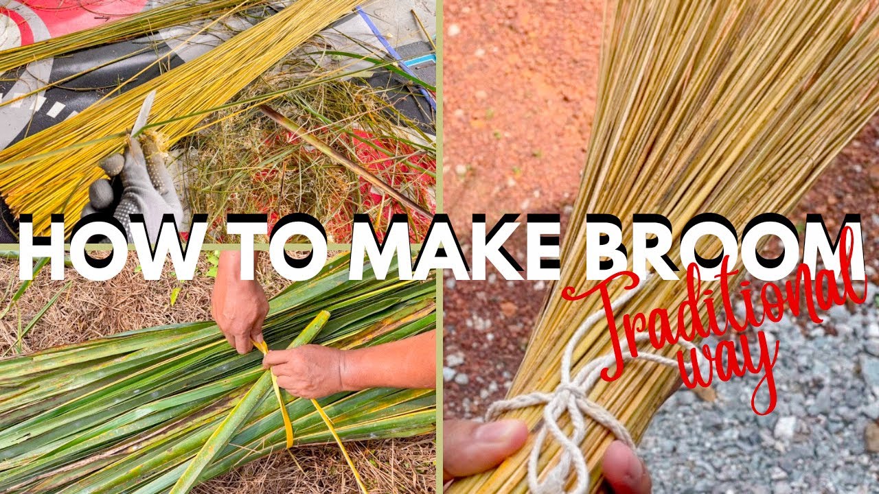How to make broom from coconut leaves | Malaysia Vlog