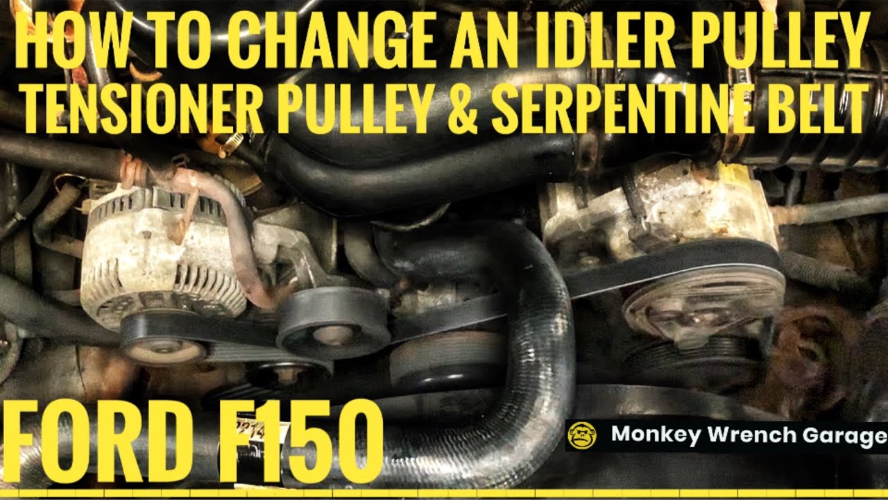 1995 Ford F150 Idler Pulley Tensioner Pulley Serpentine Belt Replacement, F-150 Truck Maintenance