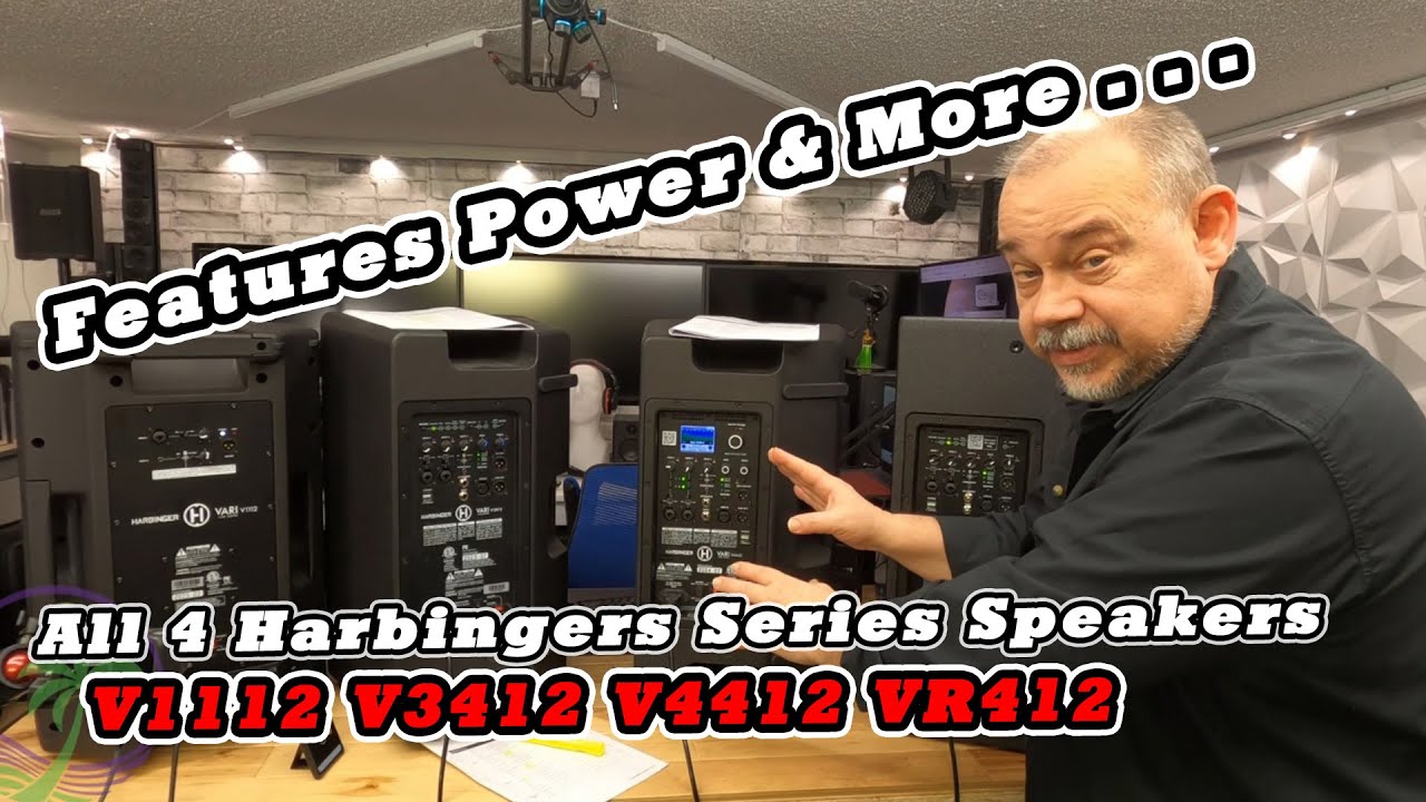 Сравнение 12-дюймовых колонок Harbinger: V1112, V3412, V4412 и VR412.