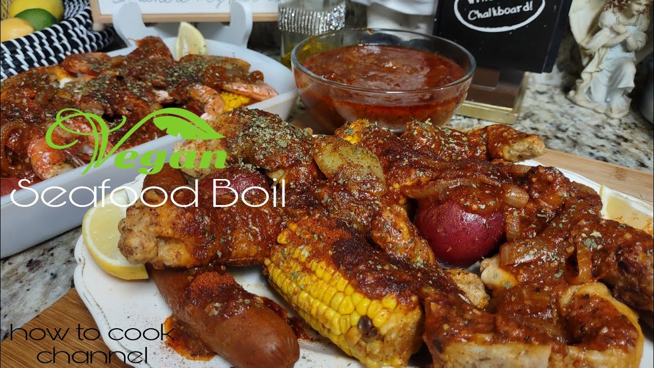 💥Vegan Seafood Boil💋Sea Food Boil king crab legs shrimp🇯🇲 Vegan seafood boil step by step💯