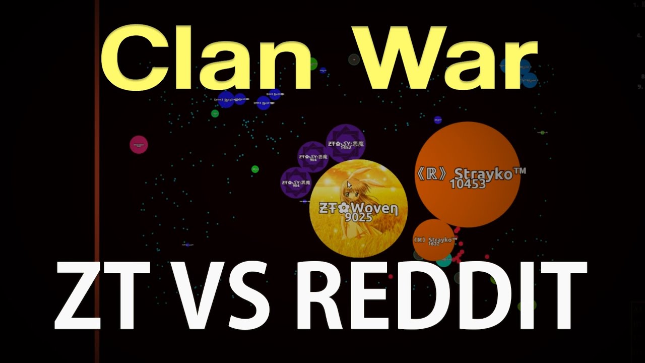 Agar.io // ZT vs Reddit // Agario Clan War [4v4]