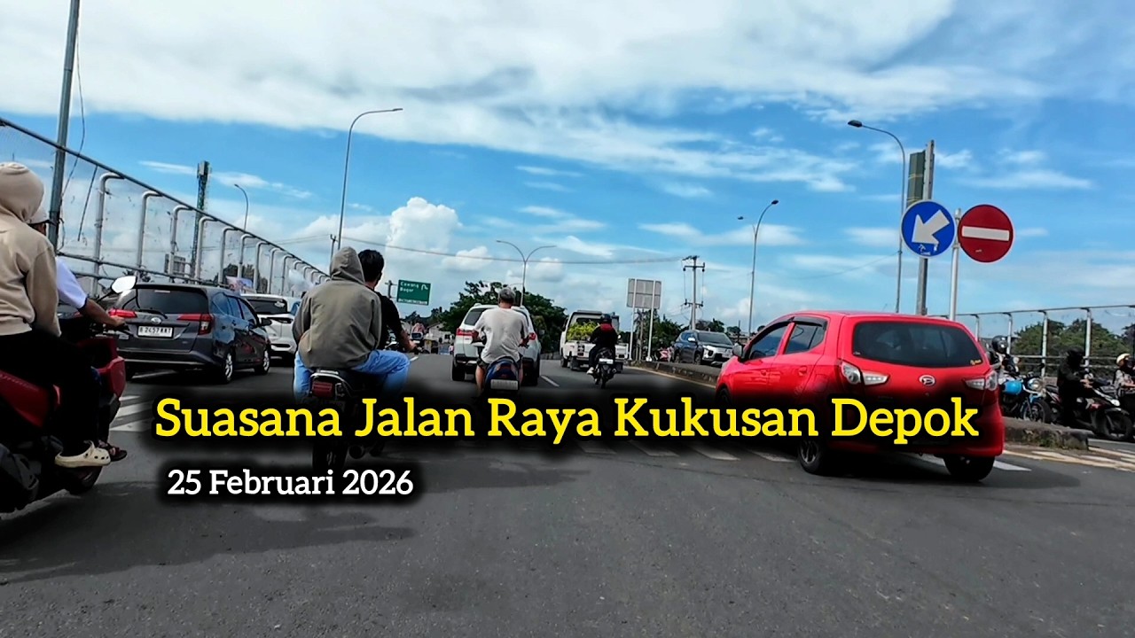 Suasana jalan raya Kukusan Depok sore hari 25 Februari 2026 - suasana jalan - BABEH INAL