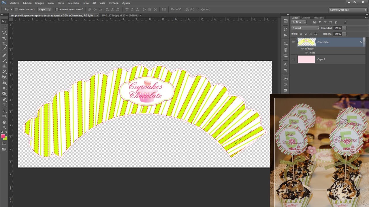 Tutorial Photoshop: Como hacer Wrappers para Cupcakes