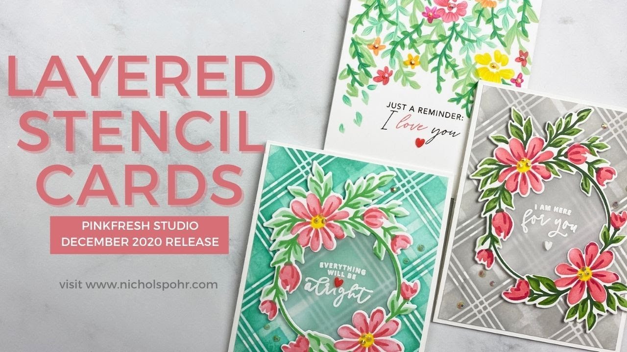 Layered Stencil Cards (Pinkfresh Studio)