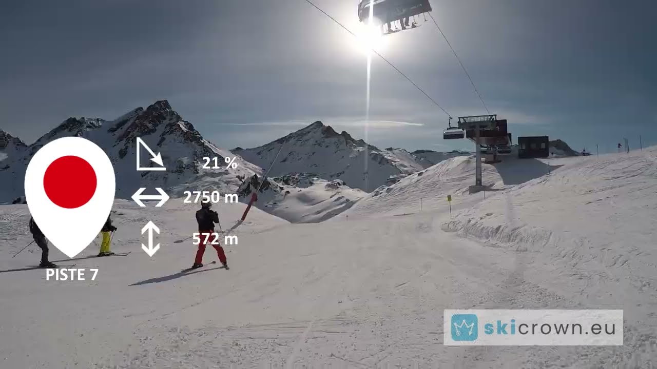Silvretta Arena Ischgl Tirol Austria / ski run 7, short video 55