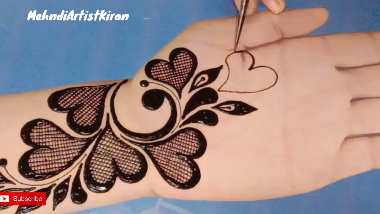 Heart Shape New Unique Stylish Mehndi Design for Hand |Easy Mehndi Design |mehndi artist kiran