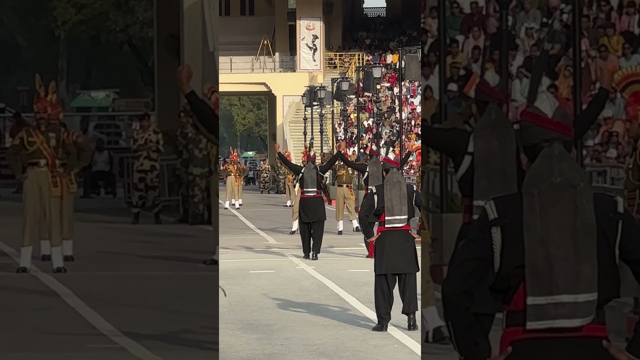 India Pakistan Actions face to face - Beating Retreat Ceremony at Attari Wagah Border 