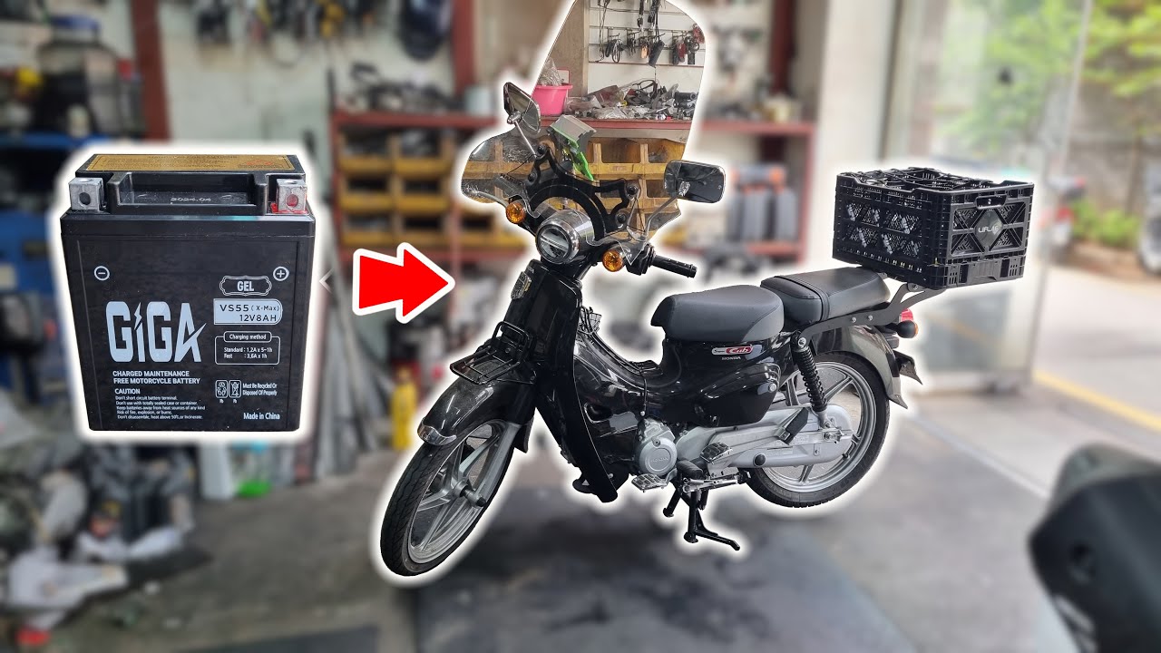 Замена аккумулятора мотоцикла Honda Super Cub 110