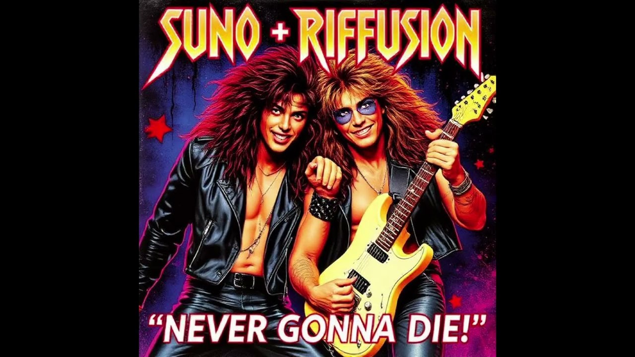 Suno & Riffusion (Never Gonna Die!) - (Suno AI 80s Hair Metal)