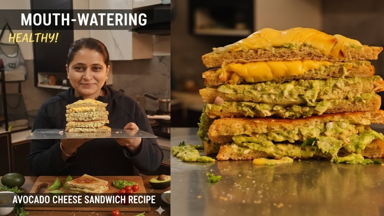 🥑🧀 Avocado Cheese Sandwich / Avocado Cheese Toast Recipe | Easy & Healthy Breakfast
