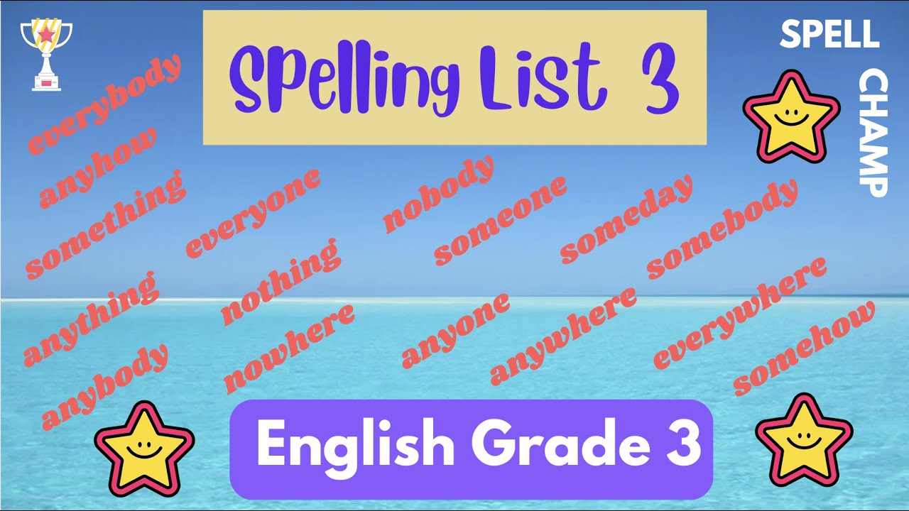 English Grade 3 Spelling List 3