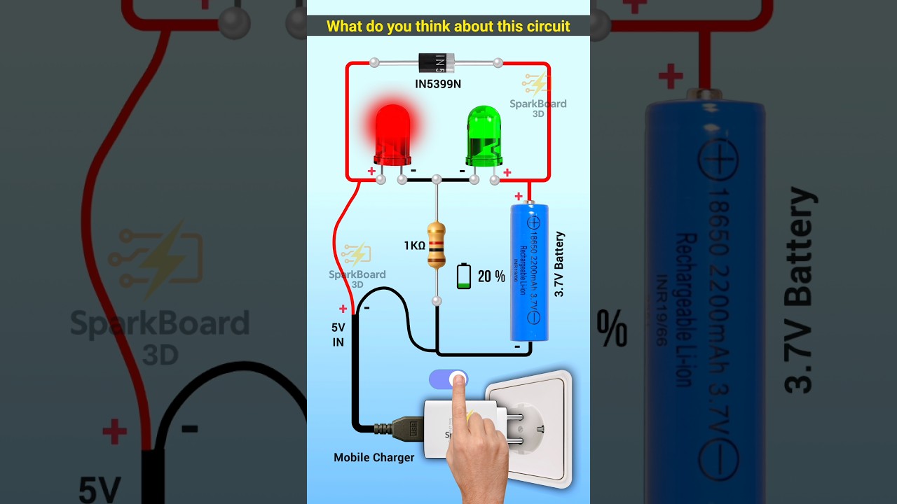 Simple battery charging indicator circuit | 3.7v Battery charger #diy