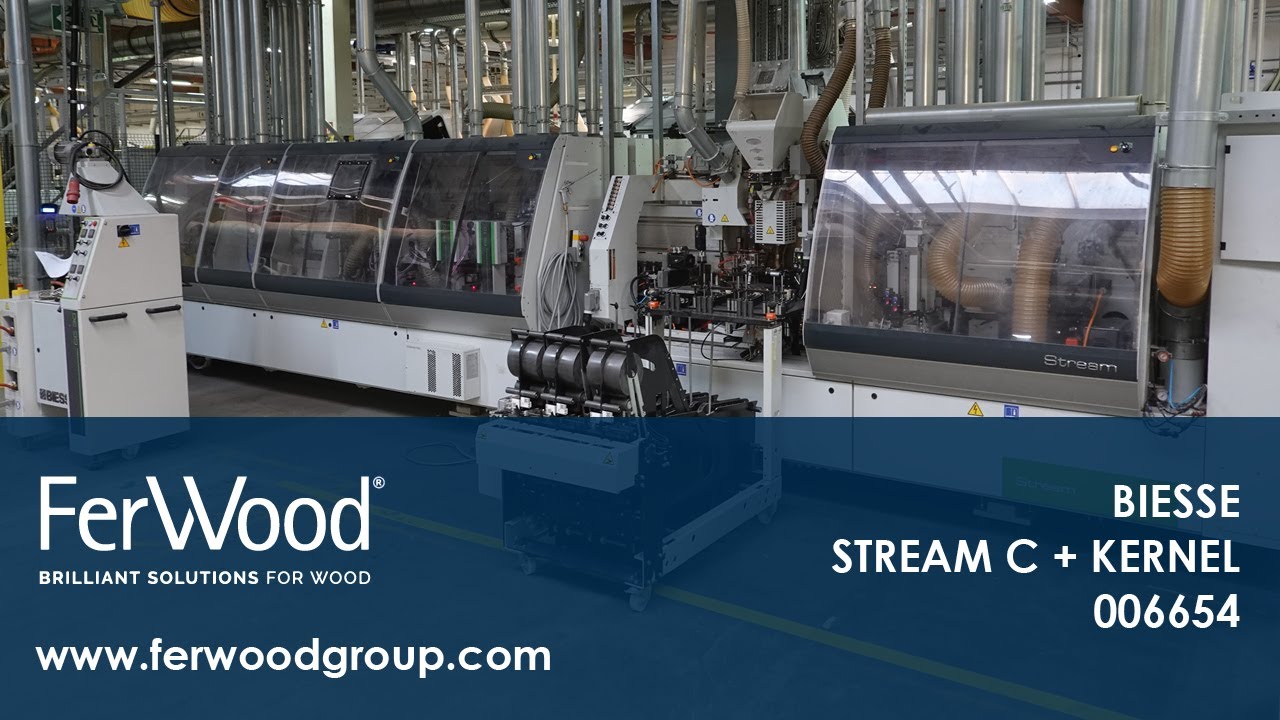 Форматно-Кромкооблицовочная Линия во время работы - BIESSE - STREAM C + KERNEL - Ferwoodgroup