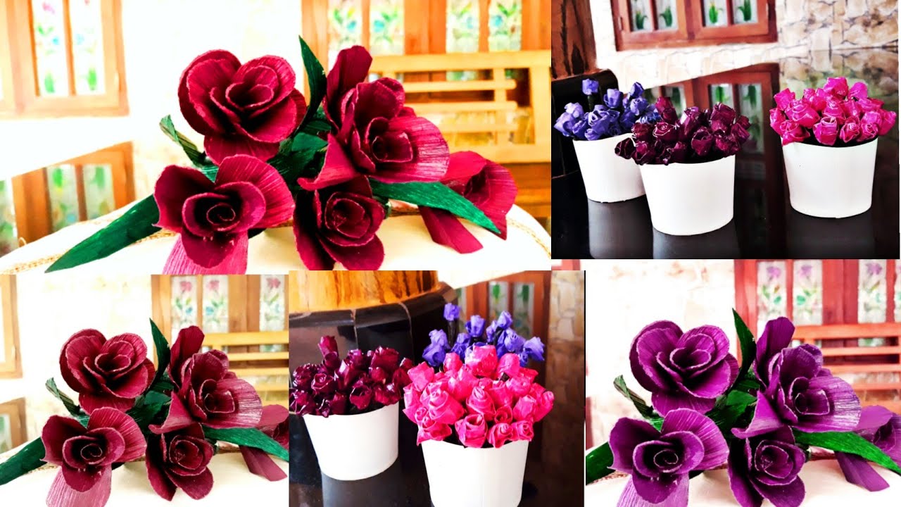 Two types Beautiful flower making //പാള  പൂക്കൾ  ഉണ്ടാക്കാം 🥀🥀💐