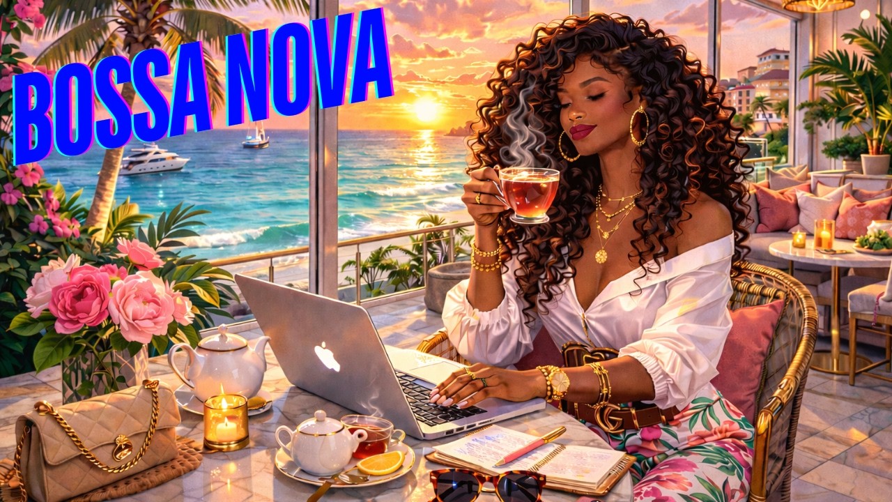 Lofi Bossa Nova Jazz background Music for Study & Work. Soothing Jazz, Calm Ambient Music at Sunset