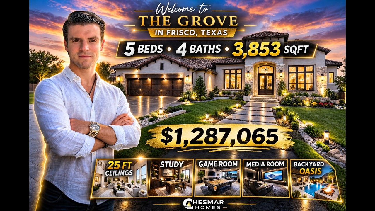 $1.28M Luxury Home Tour in Frisco TX | 5 Bed Chesmar Home in The Grove | Skye The Real Estate Guy