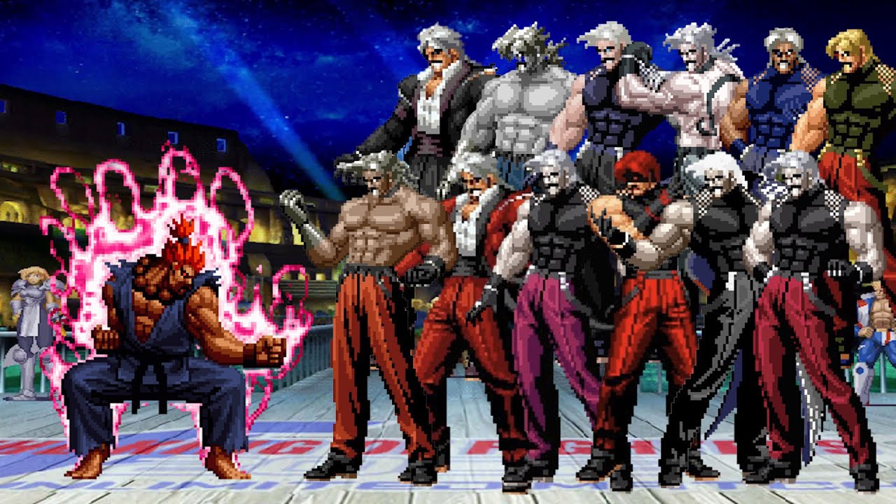 Shin Akuma Vs Super Kof Bosses Rugal Team Mugen