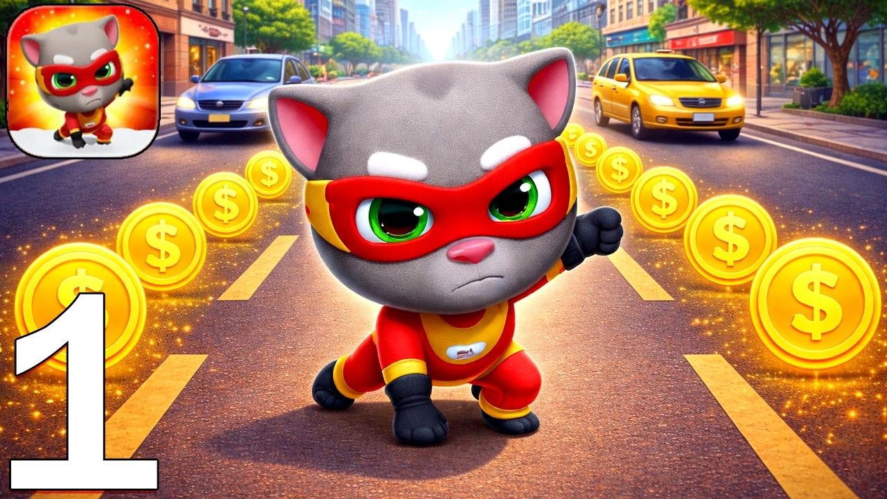 TALKING TOM HERO DASH - New Gameplay (Android,iOS) Walkthrough All Levels Update (Part 1)