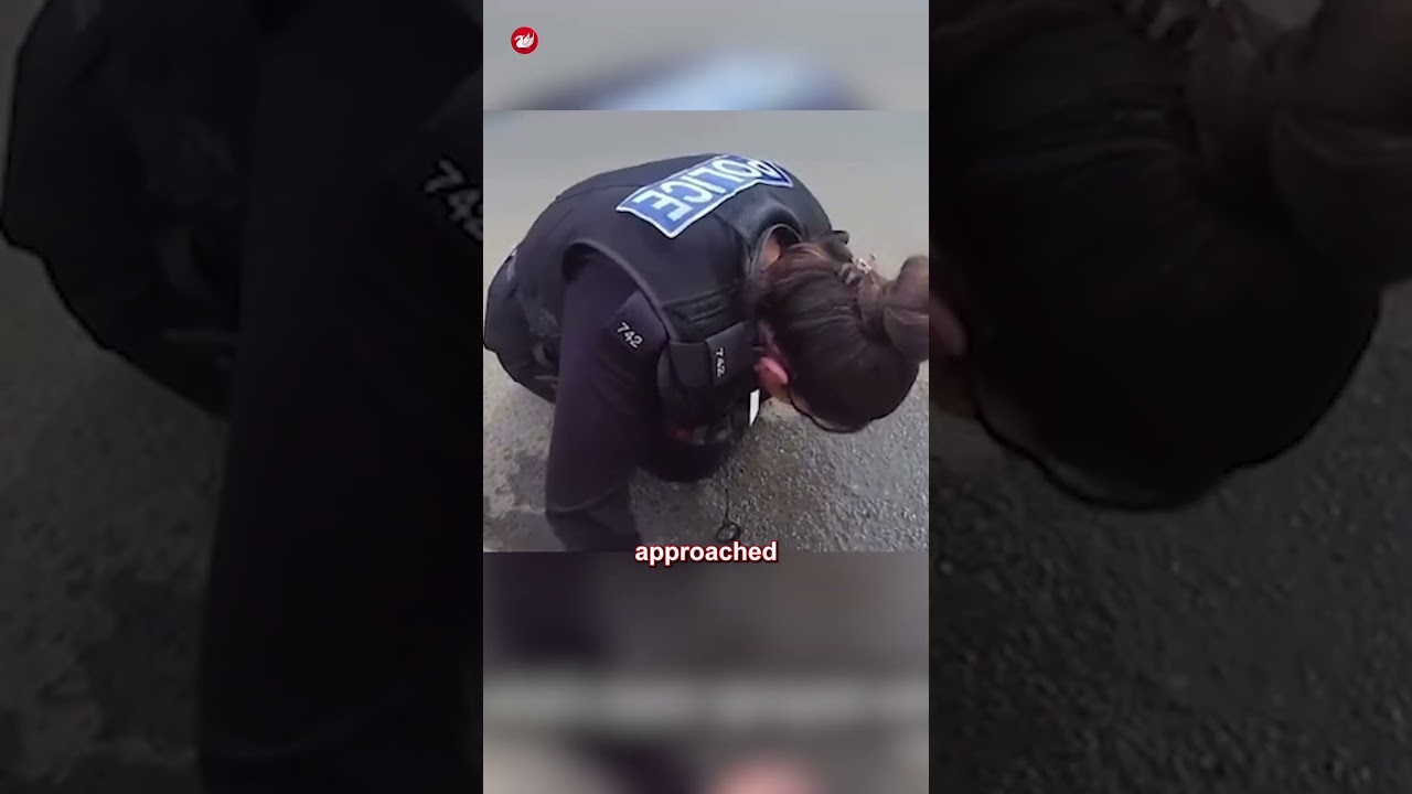 На записи с нагрудной камеры полиции запечатлен момент, как подозреваемый распылил перцовый балло...