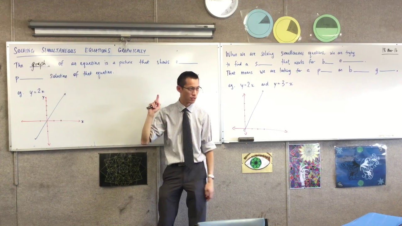 Graphically Solving Simultaneous Equations (Solving by using a simple visual argument)
